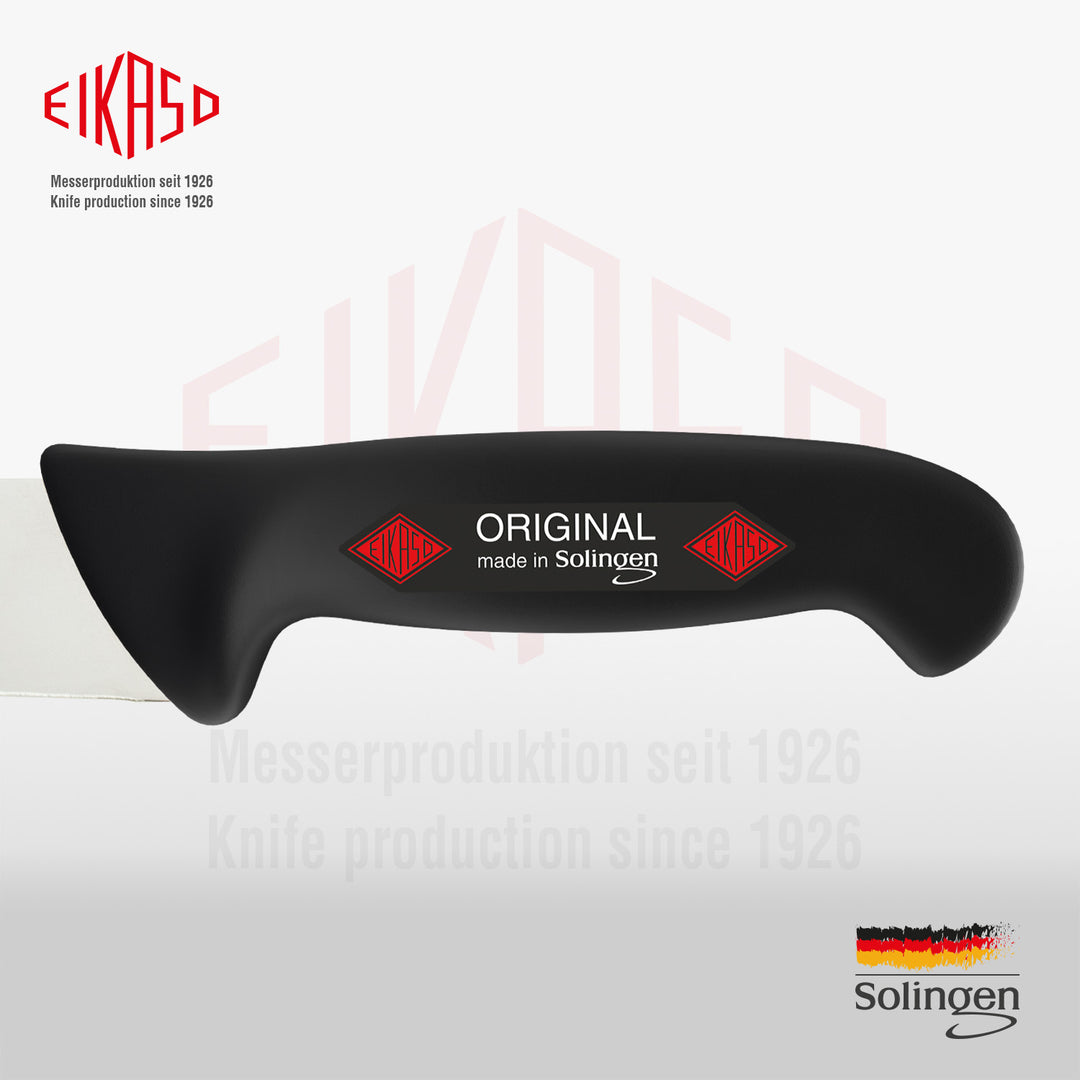 EIKASO Solingen Germany Fleischmesser Blockmesser Schwarz 21cm Klinge Molybdänstahl 1.4116 aus Solingen Profi Allzweckmesser von Profis für Privat und Profis | Fleisch Gemüse Obst Kräuter