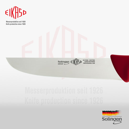 EIKASO Solingen Germany Fleischmesser Blockmesser rot 21cm Klinge Molybdänstahl 1.4116 aus Solingen Profi Allzweckmesser von Profis für Privat und Profis | Fleisch Gemüse Obst Kräuter (Kopie)