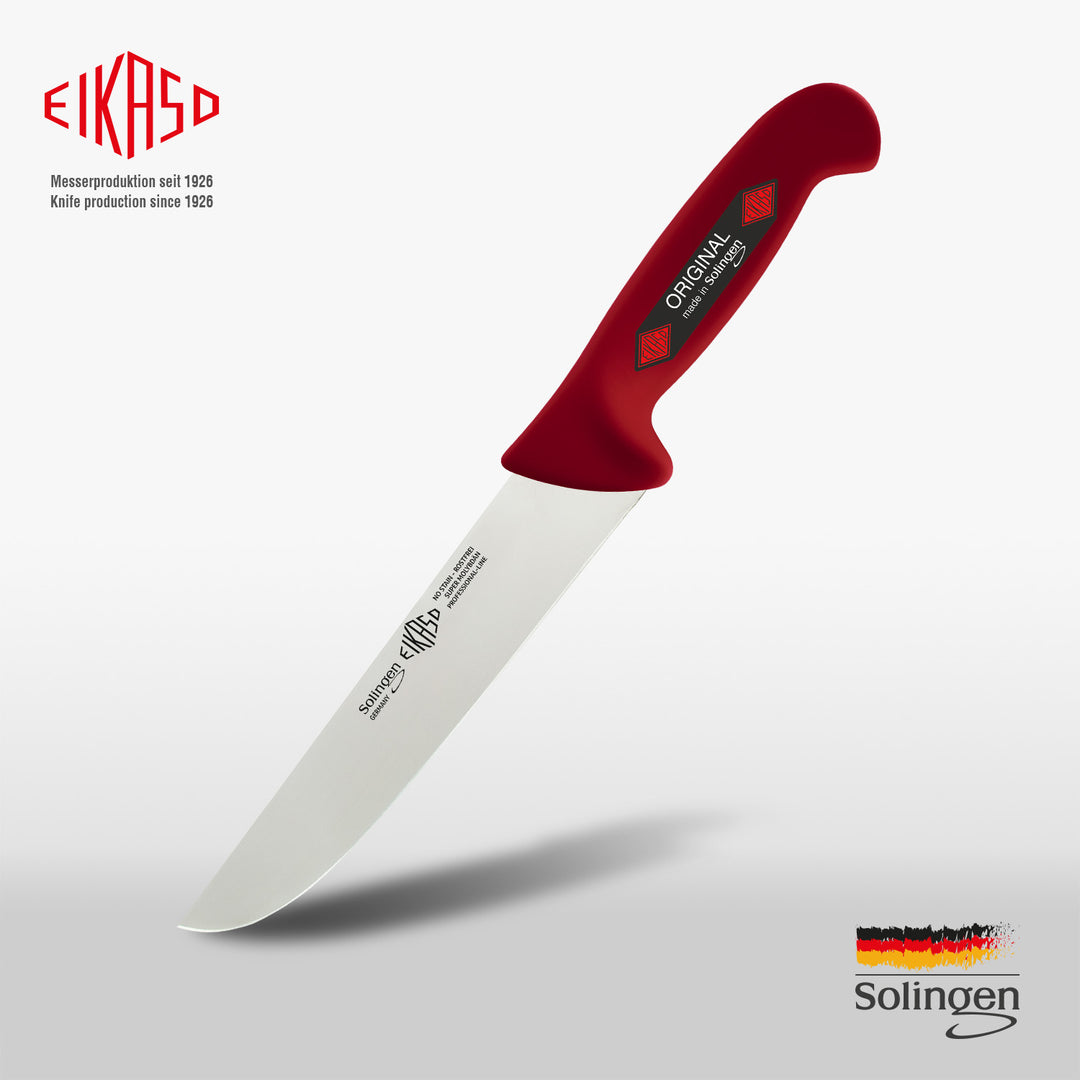 EIKASO Solingen Germany Fleischmesser Blockmesser rot 21cm Klinge Molybdänstahl 1.4116 aus Solingen Profi Allzweckmesser von Profis für Privat und Profis | Fleisch Gemüse Obst Kräuter (Kopie)